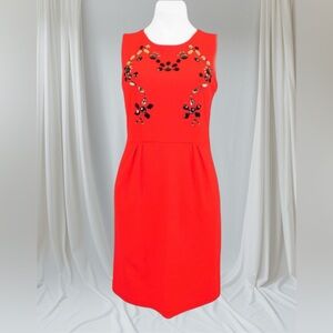 Cynthia Rowley Vibrant Red Embellished Midi Dress